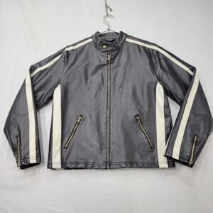 Arizona Jean Company Mens Moto Jacket Small Quilted Lined Zip Racer Style Retro